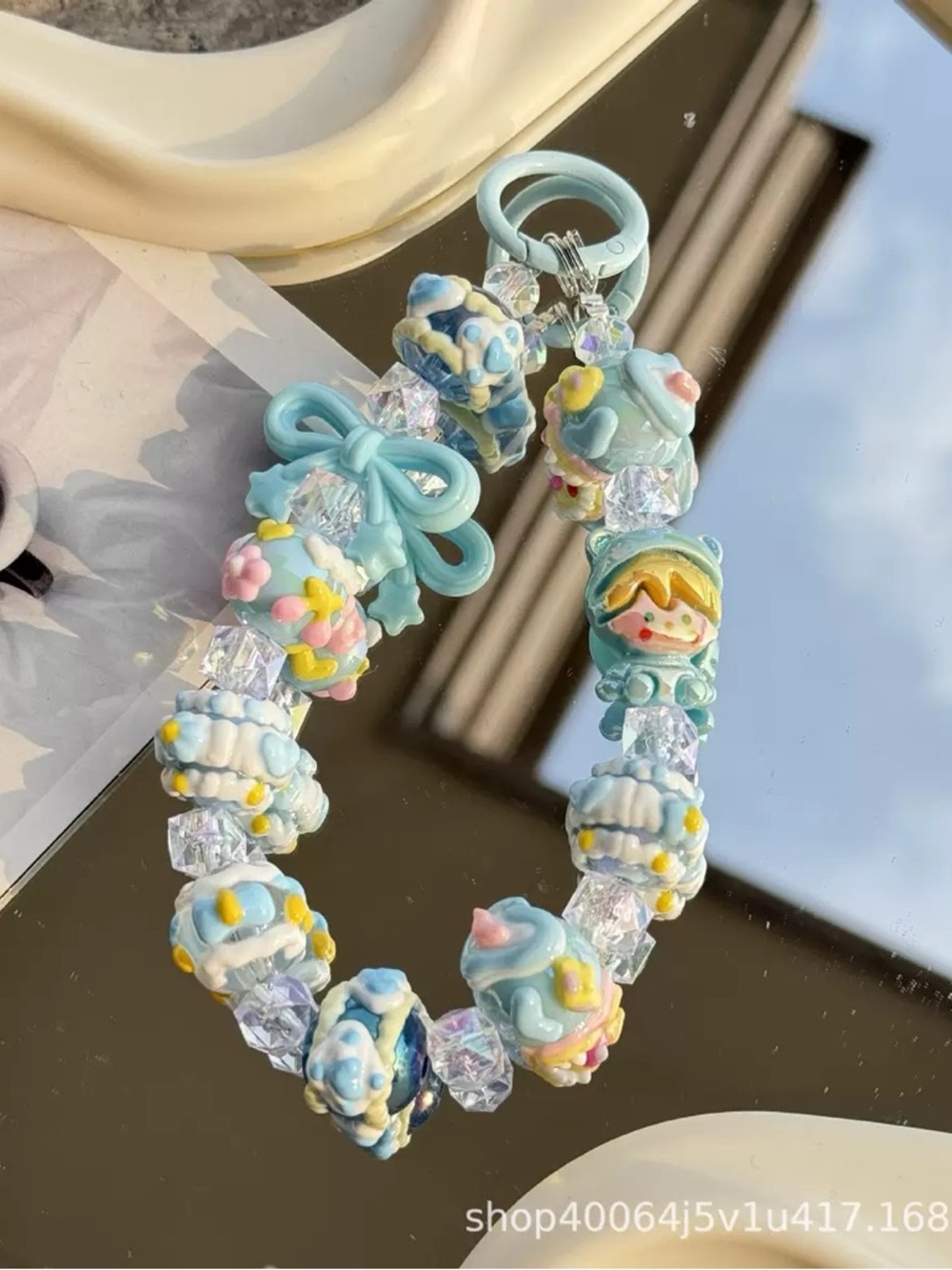 Popmart Skullpanda Multicolor Beaded Key Chain& Phone Chain - Picture 2 of 10